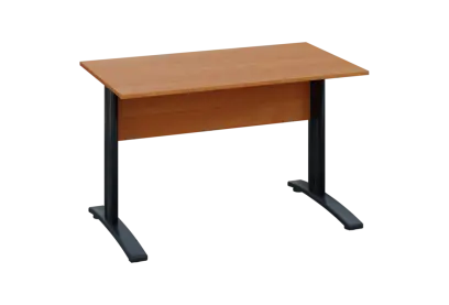 EPK 27 - 12 stůl kancelářský, kovová podnož černá, deska 25 mm, široký 1200 mm, olše jantar